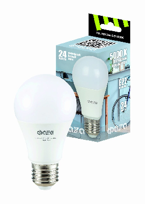 Лампа светодиодная LED 24Вт E27 5000K груша 230/50