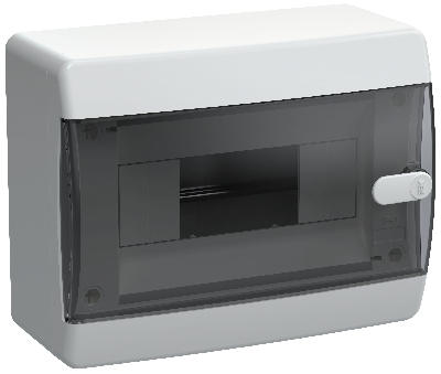 UNION Compact Корпус пластиковый ЩРН-П-8 IP41 черная прозрачная дверь IEK