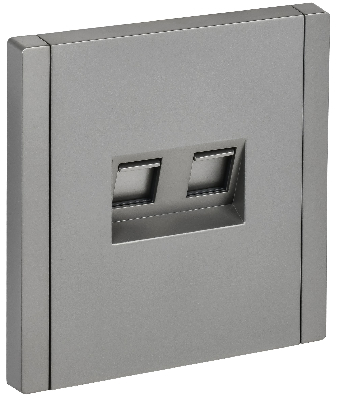 FORTE&PIANO Розетка компьютерная двойная RJ45 кат.5E FP533 сталь IEK
