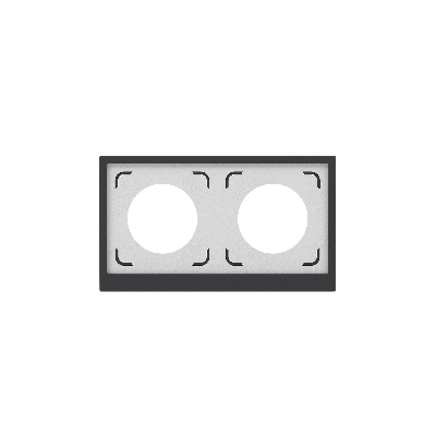 Рамка 2 поста IP44, KANT, черный уголь