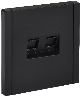 FORTE&PIANO Розетка компьютерная двойная RJ45 кат.5E FP133 черный IEK