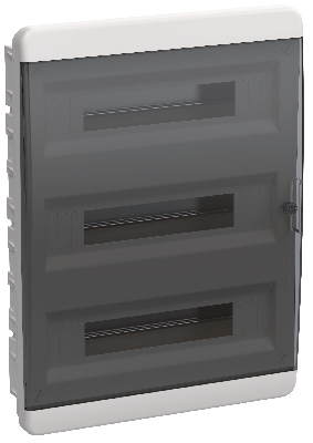 TEKFOR Корпус пластиковый ЩРВ-П-54 IP41 черная прозрачная дверь IEK