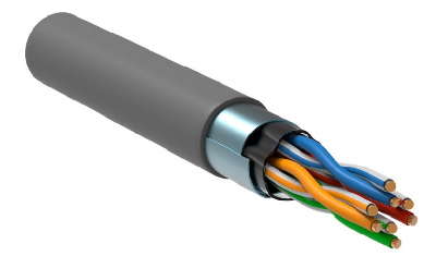 Витая пара F/UTP кат 5E 4х2х0.52 solid LSZH нг(А)-HF серый РФ/Т