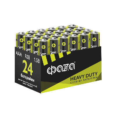Элементы питания солевые  R03 (AAA) ФАZА Heavy Duty (24 шт. в упаковке)