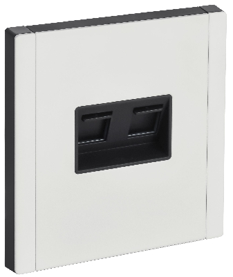 FORTE&PIANO Розетка компьютерная двойная RJ45 кат.5E FP233M металл белый IEK