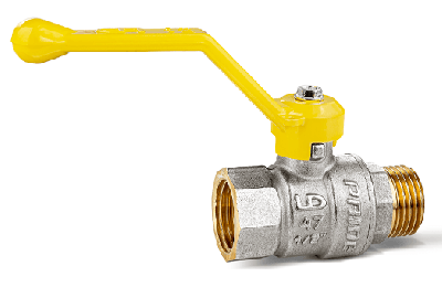 Кран шаровой латунный никелированный 11б27п Ду20 Ру40 (3/4') ВН рычаг GAS