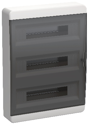 TEKFOR Корпус пластиковый ЩРН-П-54 IP41 черная прозрачная дверь IEK