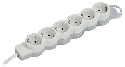 STANDARD Удлинитель У06 6 мест 2P+PE 3м 3х1,5мм2 16А белый IEK