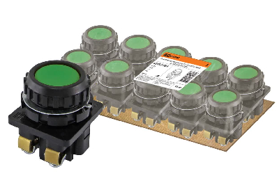 Выключатель кнопочный КЕ 011-У2-исп.1 зеленый 2з 10A 660B IP40 TDM