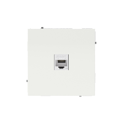 Компьютерная розетка RJ-45 без шторки, кат.5е одинарная, KANT, белая магнолия