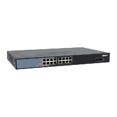 Коммутатор промышленный неуправляемый U-2GX/SFP-16GTP-R, 2 порта 1000Base-X SFP, 16 портов 10/100/1000Base-T(X) RJ45 c PoE, монтаж в 19'' стойку TSX EKF