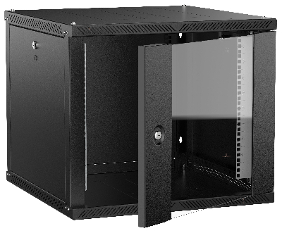 ITK LINEA W Шкаф настенный 9U 600х600мм дверь стекло черный 2.0