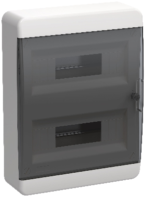 TEKFOR Корпус пластиковый ЩРН-П-24 IP41 черная прозрачная дверь IEK