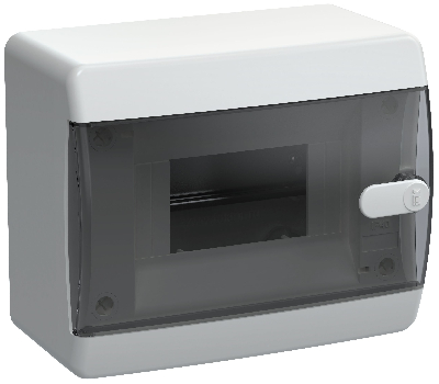 Корпус пластиковый навесной на 6 модулей ЩРН-П-6 IP41 UNION Compact черная прозрачная дверь