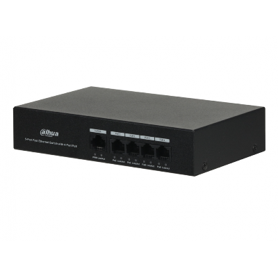 Коммутатор неуправляемый 4x100Мбит/с (RJ45 с PoE+,PoE++), 2x1Гбит/с (RJ45) 60Вт