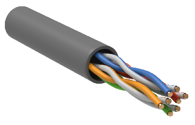 Витая пара U/UTP 5E 24AWG 4PR PVC 1м серый РФ/Т   GENERICA