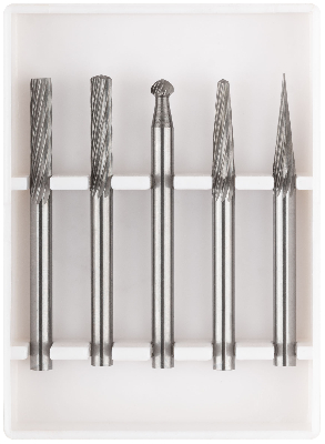 Шарошки карбидные Профи, штифт 3 мм (мини), набор 5 шт