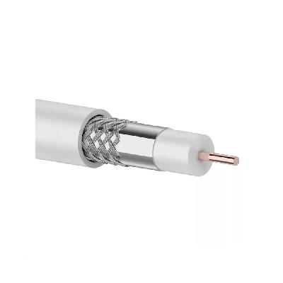 Кабель коаксиальный RG-6U, 75 Ом, CCS/Al/Al, 64%, бухта 100 м, белый, REXANT