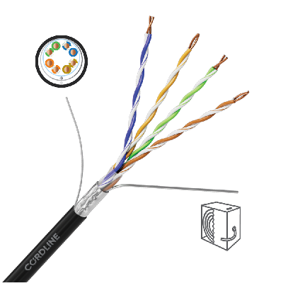 Витая пара СORDLINE F/UTP 5e Сu 4х2х0.51 PE OUT PROF черный 305м