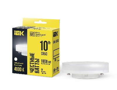 Лампа светодиодная LED 10вт GX53 белый таблетка ECO