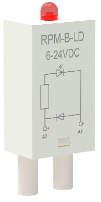 Модуль защиты для реле диод+светодиод 6-24В DC