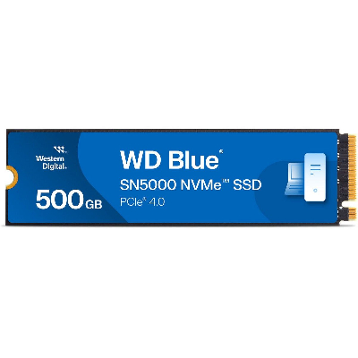 Накопитель SSD М.2 2280 500ГБ, WD Blue SN5000, PCIe 4.0 x4, 3D TLC NAND, до 5000/4300 МБ/с