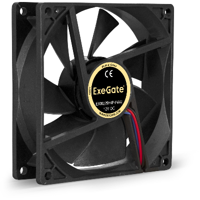 Вентилятор для корпуса 12В DC, 92x92x25 мм, 4pin PWM, 2100 RPM, 0-25dBA, гидродинамический подшипник