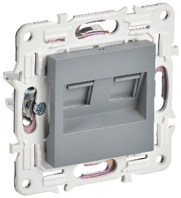 SKANDY Розетка компьютерная двойная RJ45 кат.5E SK-K03Gr серый IEK