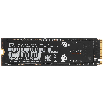 Накопитель SSD М.2 2280 1ТБ, WD Black SN850X, NVMe 2.0, 3D TLC NAND, 7300/6500 МБ/с