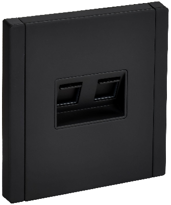FORTE&PIANO Розетка компьютерная двойная RJ45 кат.5E FP133M металл черный IEK