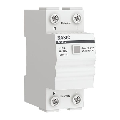 Реле напряжения сквозное подключение Basic