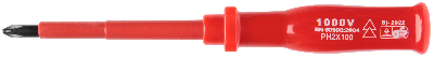 Отвертка изолированная 1000 В, CrV сталь, пластиковая ручка РН2 х 100 мм