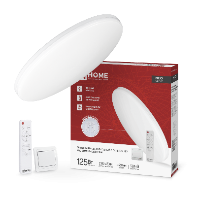 Светильник светодиодный NEO SIMPLE-125RC-WH 125Вт 230В 3000-6500K 10000Лм 460x67мм с пультом ДУ белый IN HOME