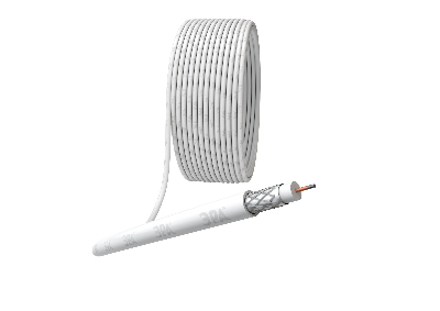 Кабель коаксиальный RG-6U 75 Ом CCS,  оплётка Al 48% PVC белый 100м ЭРА SIMPLE RL-48-PVC100