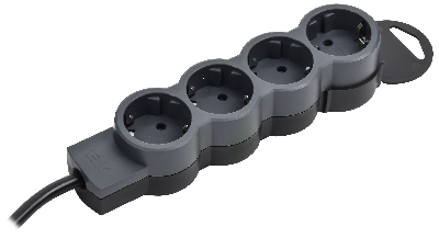 STANDARD Удлинитель У04 4 места 2P+PE 5м 3х1,5мм2 16А черный IEK