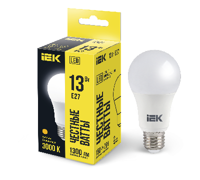 Лампа светодиодная LED 13вт Е27 тепло-белый ECO