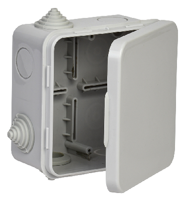 Коробка расп. КМ41256 100х100х50мм о/к IP54 8 вв. (7035)