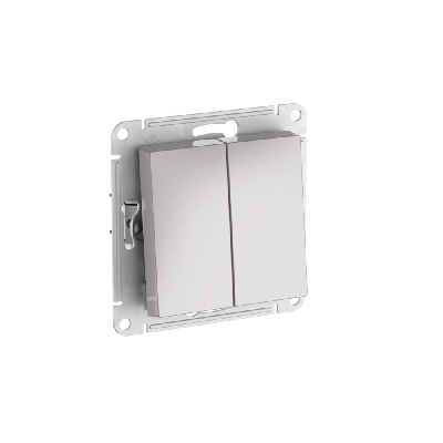 ATLASDESIGN AQUA 2-клавишный ПЕРЕКЛЮЧАТЕЛЬ IP44, сх.6, 10АХ, быстрозажимные клеммы, АЛЮМИНИЙ