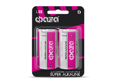 Элементы питания алкалиновые LR20 (D) ФАZА Super Alkaline (2 шт. на блистере)