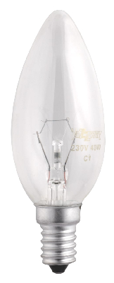 Лампа накаливания B35 240V 40W E14 clear