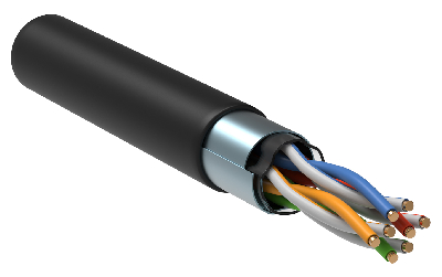 Витая пара F/UTP кат.5E 4х2х24AWG solid LDPE      черный (305м)