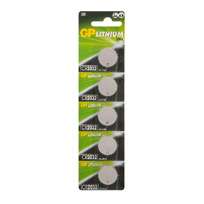 Батарейка дисковая литиевая GP Lithium CR2032 - 5 шт., каждая в своем отрывном блистере