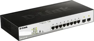 Коммутатор управляемый L2 PoE 8 портов 10/100/1000 Мб/с, 2хSFP, 65 Вт