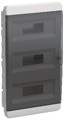 TEKFOR Корпус пластиковый ЩРВ-П-36 IP41 черная прозрачная дверь IEK