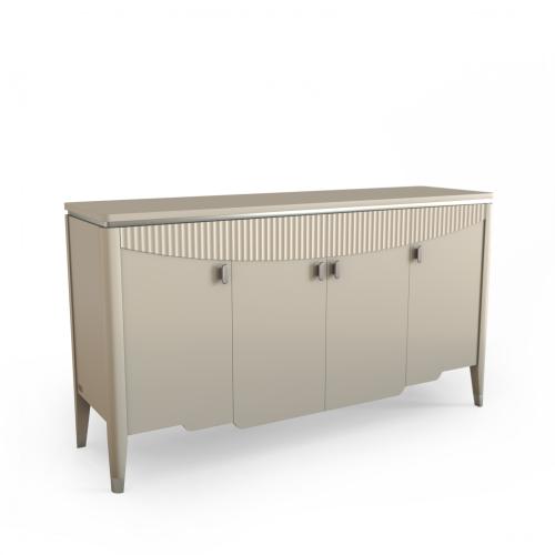 Комод Aura с 4 дверцами, фрезеровка, 160 х 45 х 89 см, бежевый