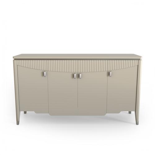 Комод Aura с 4 дверцами, фрезеровка, 160 х 45 х 89 см, бежевый