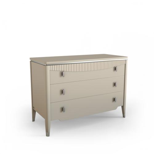 Комод Aura с 3 ящиками, фрезеровка, 120 х 50 х 89 см, бежевый