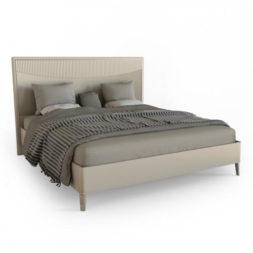 Двуспальная кровать Aura с жестким изголовьем, 160 х 200 см, бежевый