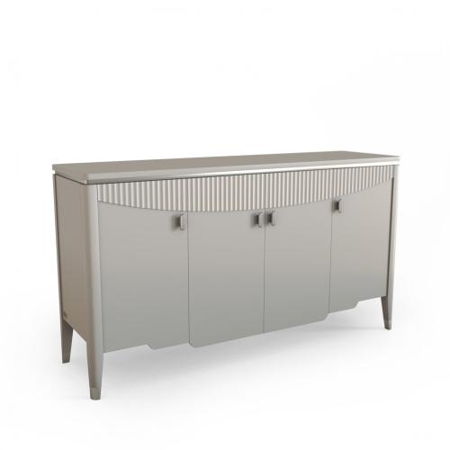 Комод Aura с 4 дверцами, фрезировка, 160 х 45 х 89 см, светло-серый