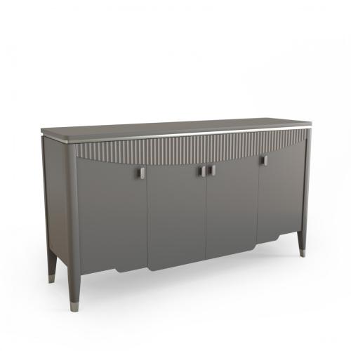 Комод Aura с 4 дверцами, фрезировка, 160 х 45 х 89 см, графит